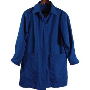 London Fog Weatherwear Women's Blue Short Trench Coat Sz 6 Removed Velour Liner